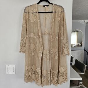 Miss chievous tan open kimono size Large